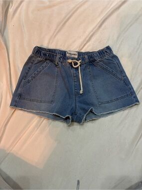 No Boundaries Light Blue Denim Drawstring Jean Shorts